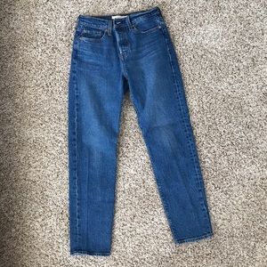 Levi’s Wedgie mid-blue jeans